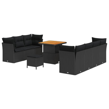 Tuin Sofa Set 10 Pcs Poly Rattan En Gepoedercoat Staal