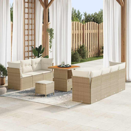 Tuin Sofa Set Met Kussen 10 Pcs En Crèmekleurig