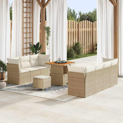 Tuin Sofa Set 10 Pcs Poly Rattan En Gepoedercoat Staal