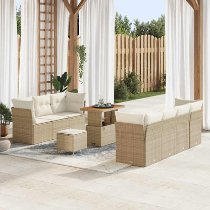 Tuin Sofa Set 10 Pcs Poly Rattan En Gepoedercoat Staal