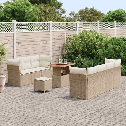 Tuin Sofa Set Met Kussen 10 Pcs En Crèmekleurig