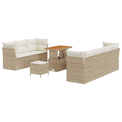 Tuin Sofa Set Met Kussen 10 Pcs En Crèmekleurig