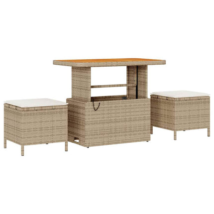 Tuin Sofa Set Met Kussen 10 Pcs En Crèmekleurig