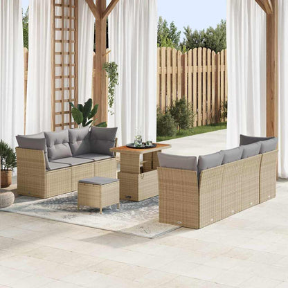 Tuin Sofa Set 10 Pcs Poly Rattan En Gepoedercoat Staal