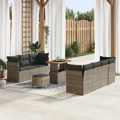 Tuin Sofa Set 10 Pcs Poly Rattan En Gepoedercoat Staal