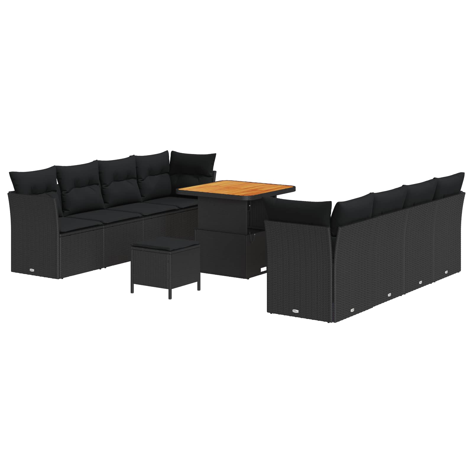 Tuin Sofa Set Met Kussen 11 Pcs Poly Rattan