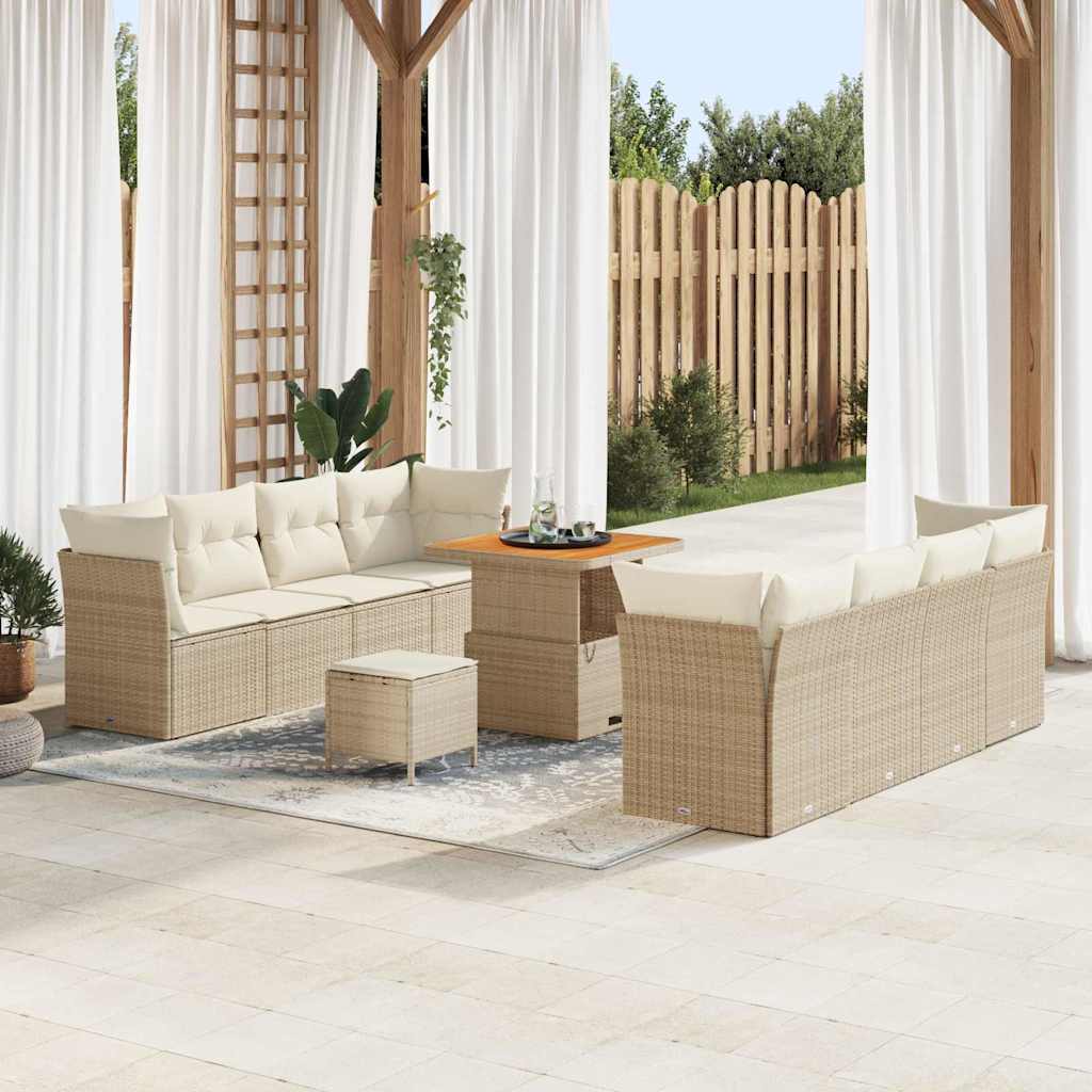 Tuin Sofa Set Met Kussen 11 Pcs Poly Rattan