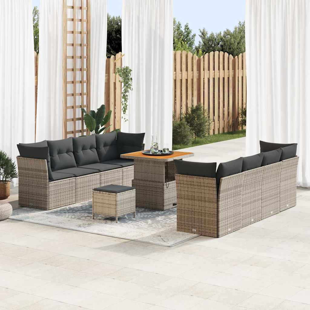 Tuin Sofa Set Met Kussen 11 Pcs Poly Rattan