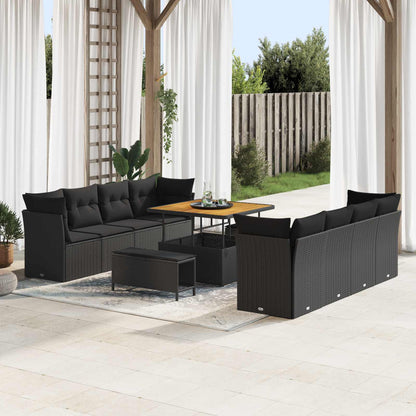 Tuin Sofa Set Met Kussen 11 Pcs Poly Rattan