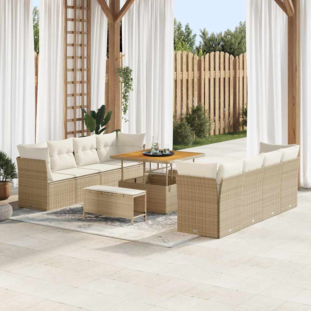 Tuin Sofa Set Met Kussen 11 Pcs Poly Rattan