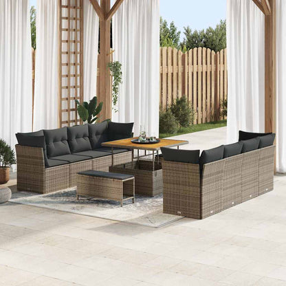 Tuin Sofa Set Met Kussen 11 Pcs Poly Rattan