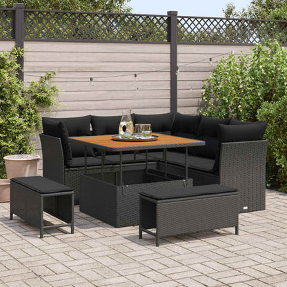 Tuin Sofa Set 8 Pcs Poly Riet En Gepoedercoat Staal