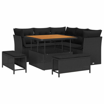 Tuin Sofa Set 8 Pcs Poly Riet En Gepoedercoat Staal