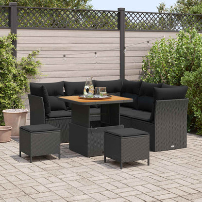 Tuin Sofa Set 8 Pcs Poly Riet En Gepoedercoat Staal