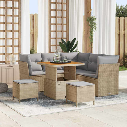 Tuin Sofa Set 8 Pcs Poly Riet En Gepoedercoat Staal