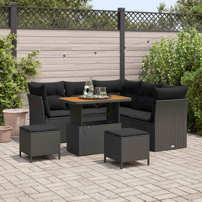 Tuin Sofa Set 8 Pcs Poly Riet En Gepoedercoat Staal