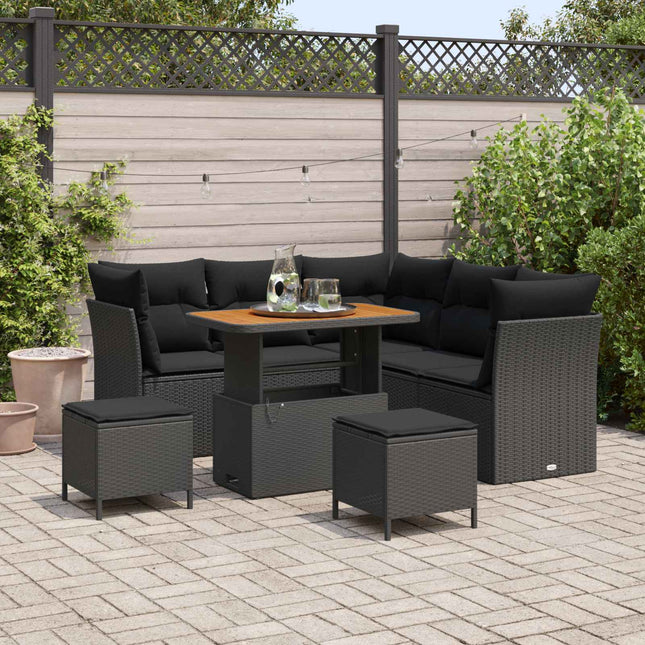 Tuin Sofa Set 8 Pcs Poly Riet En Gepoedercoat Staal