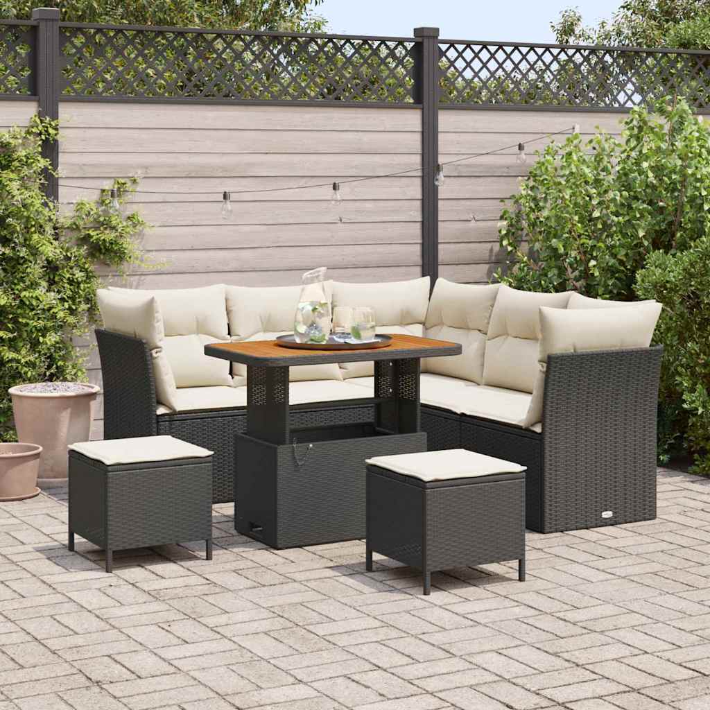 Tuin Sofa Set 8 Pcs Poly Riet En Gepoedercoat Staal