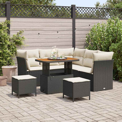 Tuin Sofa Set 8 Pcs Poly Riet En Gepoedercoat Staal