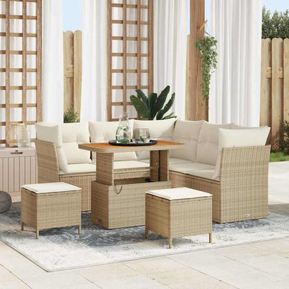 Tuin Sofa Set 8 Pcs Poly Riet En Gepoedercoat Staal