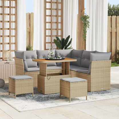 Tuin Sofa Set 8 Pcs Poly Riet En Gepoedercoat Staal