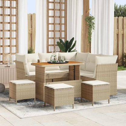 Tuin Sofa Set 8 Pcs Poly Riet En Gepoedercoat Staal
