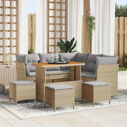 Tuin Sofa Set 8 Pcs Poly Riet En Gepoedercoat Staal
