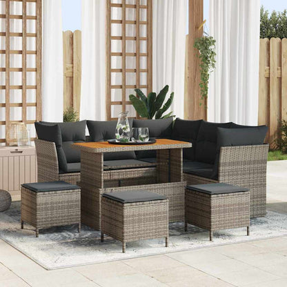 Tuin Sofa Set 8 Pcs Poly Riet En Gepoedercoat Staal
