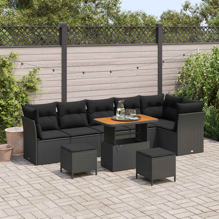 Tuin Sofa Set Met Kussen Met Opslag 9 Pcs En Crèmekleurig