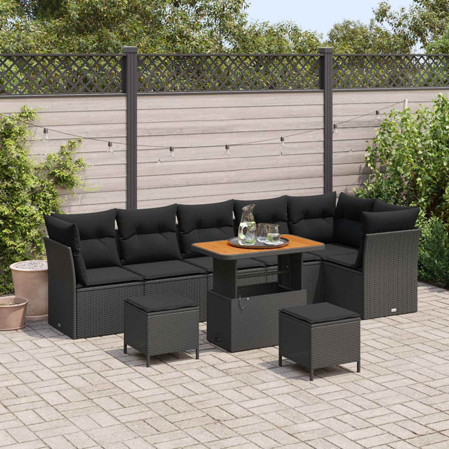 Tuin Sofa Set Met Kussen Met Opslag 9 Pcs En Crèmekleurig