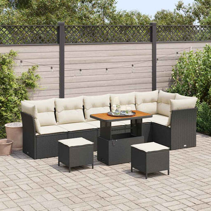 Tuin Sofa Set Met Kussen Met Opslag 9 Pcs En Crèmekleurig