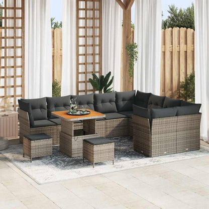 Tuin Sofa Set 12 Pcs Poly Rattan En Gepoedercoat Staal