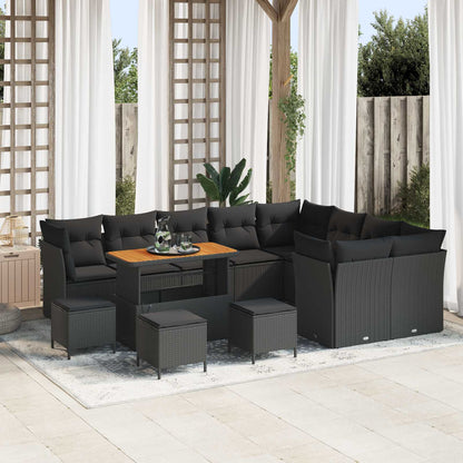 Tuin Sofa Set 12 Pcs Poly Rattan En Gepoedercoat Staal