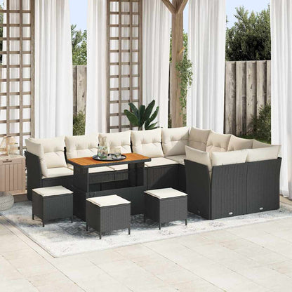 Tuin Sofa Set 12 Pcs Poly Rattan En Gepoedercoat Staal
