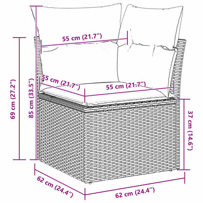 Tuin Sofa Set Met Kussen 13 Pcs En Crème Poly Rattan