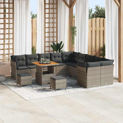Tuin Sofa Set Met Kussen 13 Pcs En Crèmekleurig