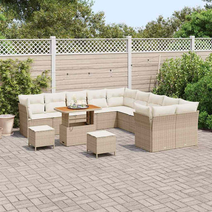 Tuin Sofa Set Met Kussen 13 Pcs En Crèmekleurig