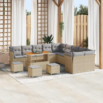 Tuin Sofa Set Met Kussen 13 Pcs En Crèmekleurig