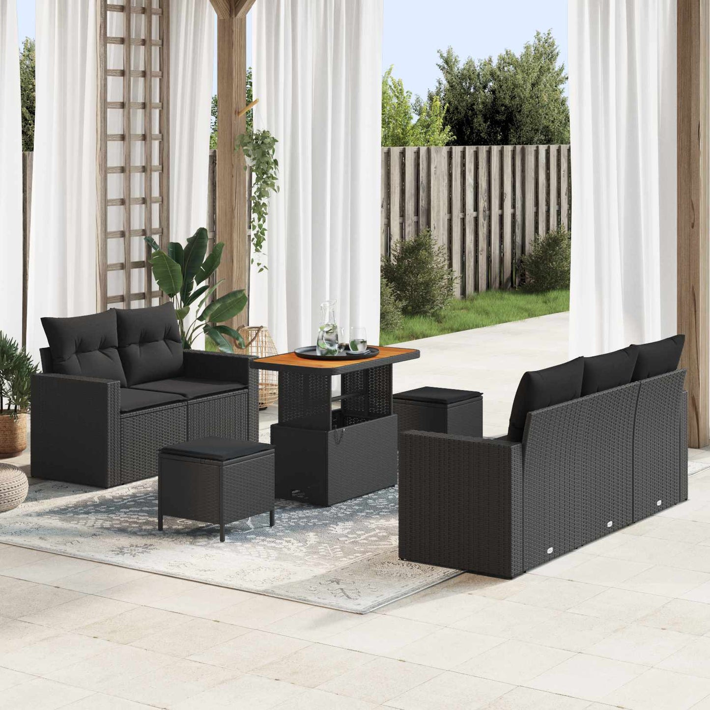 Tuin Sofa Set Met Kussen 8 Pcs Poly Rattan