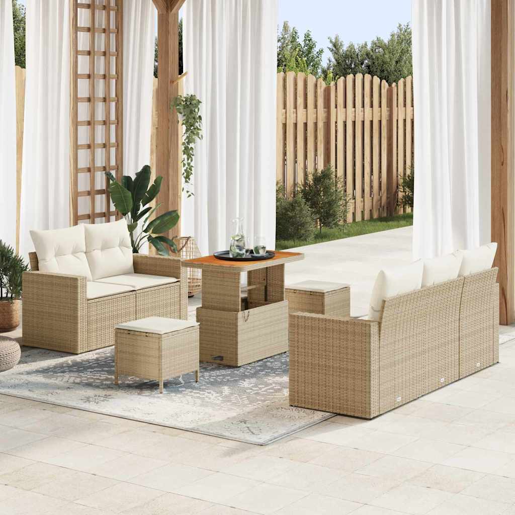 Tuin Sofa Set Met Kussen 8 Pcs Poly Rattan