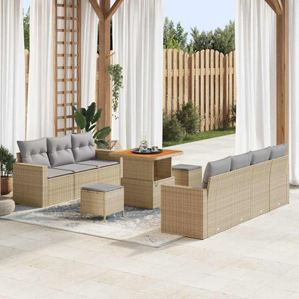 Tuin Sofa Set Met Kussen 10 Pcs En Crèmekleurig