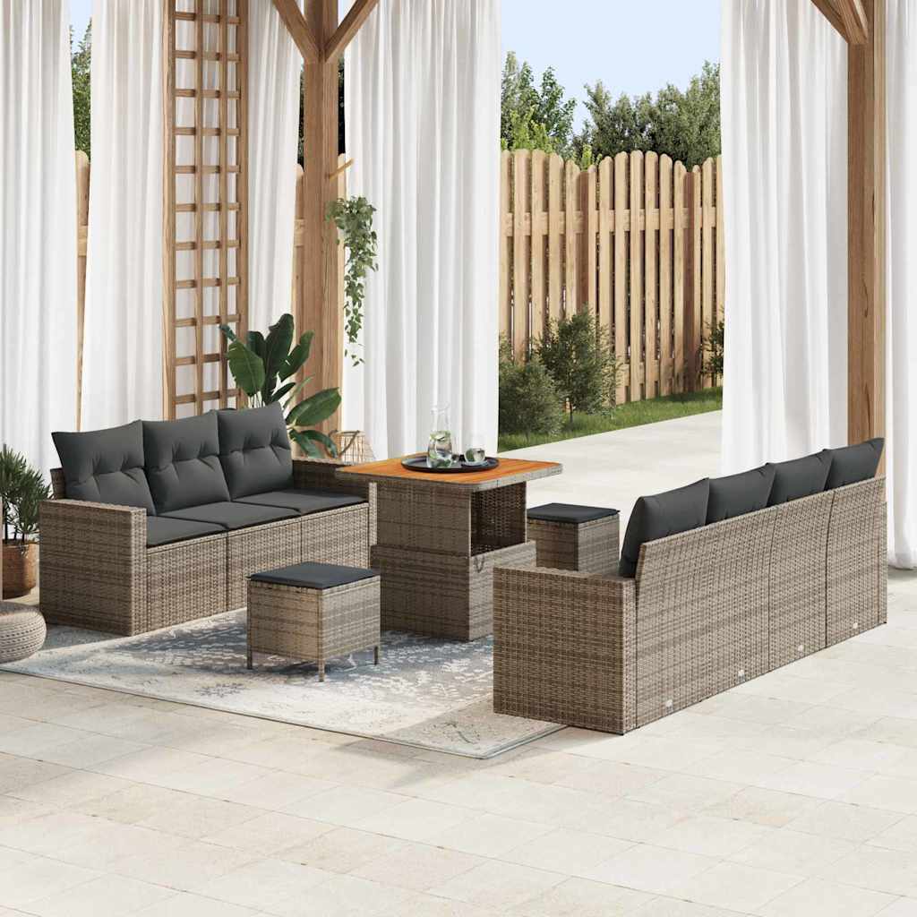 Tuin Sofa Set Met Kussen Met Opslag 10 Pcs