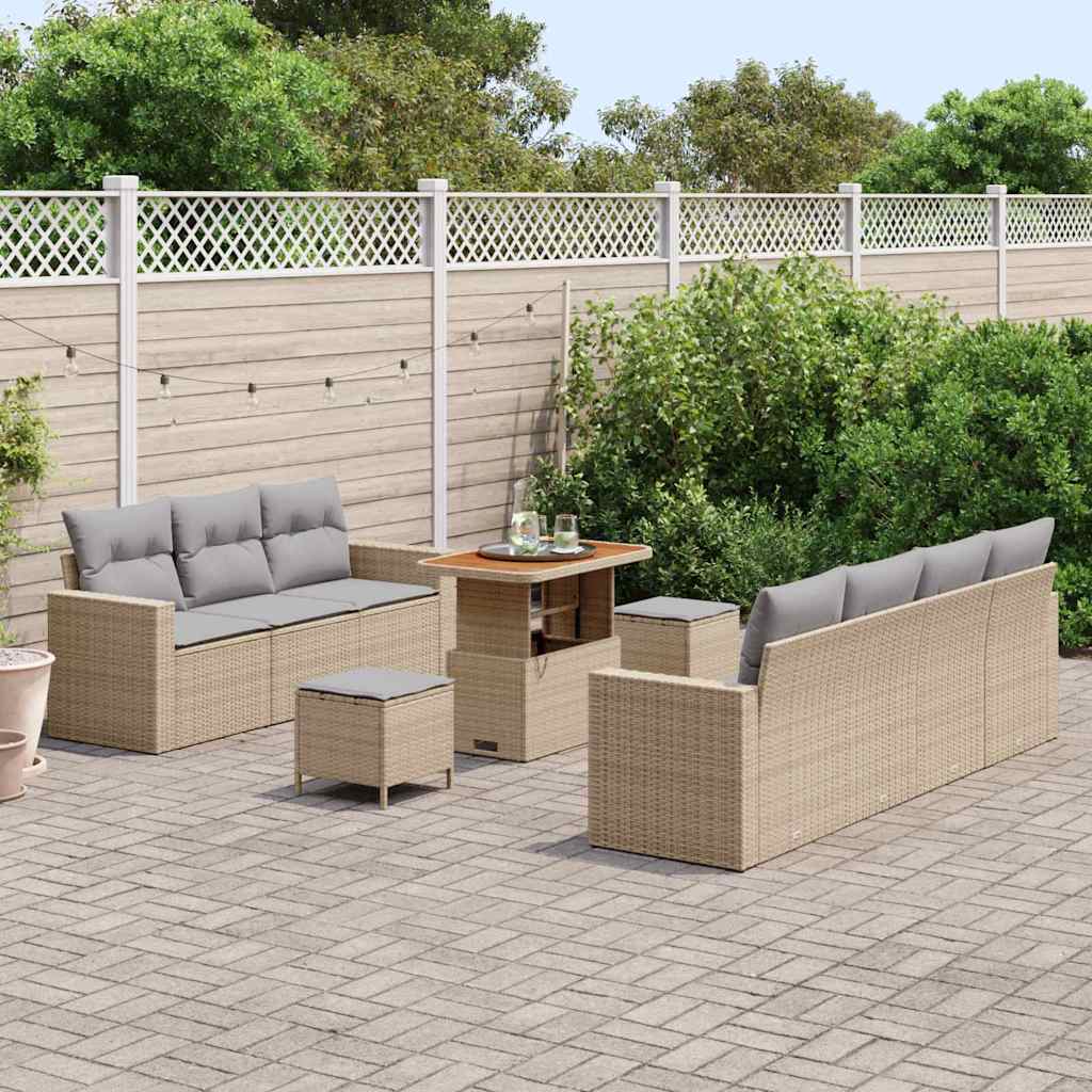 Tuin Sofa Set Met Kussen Met Opslag 10 Pcs