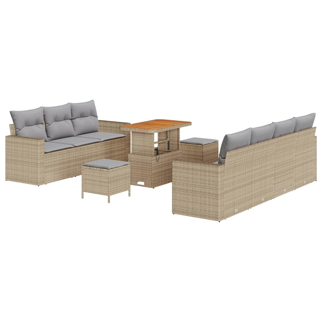 Tuin Sofa Set Met Kussen Met Opslag 10 Pcs