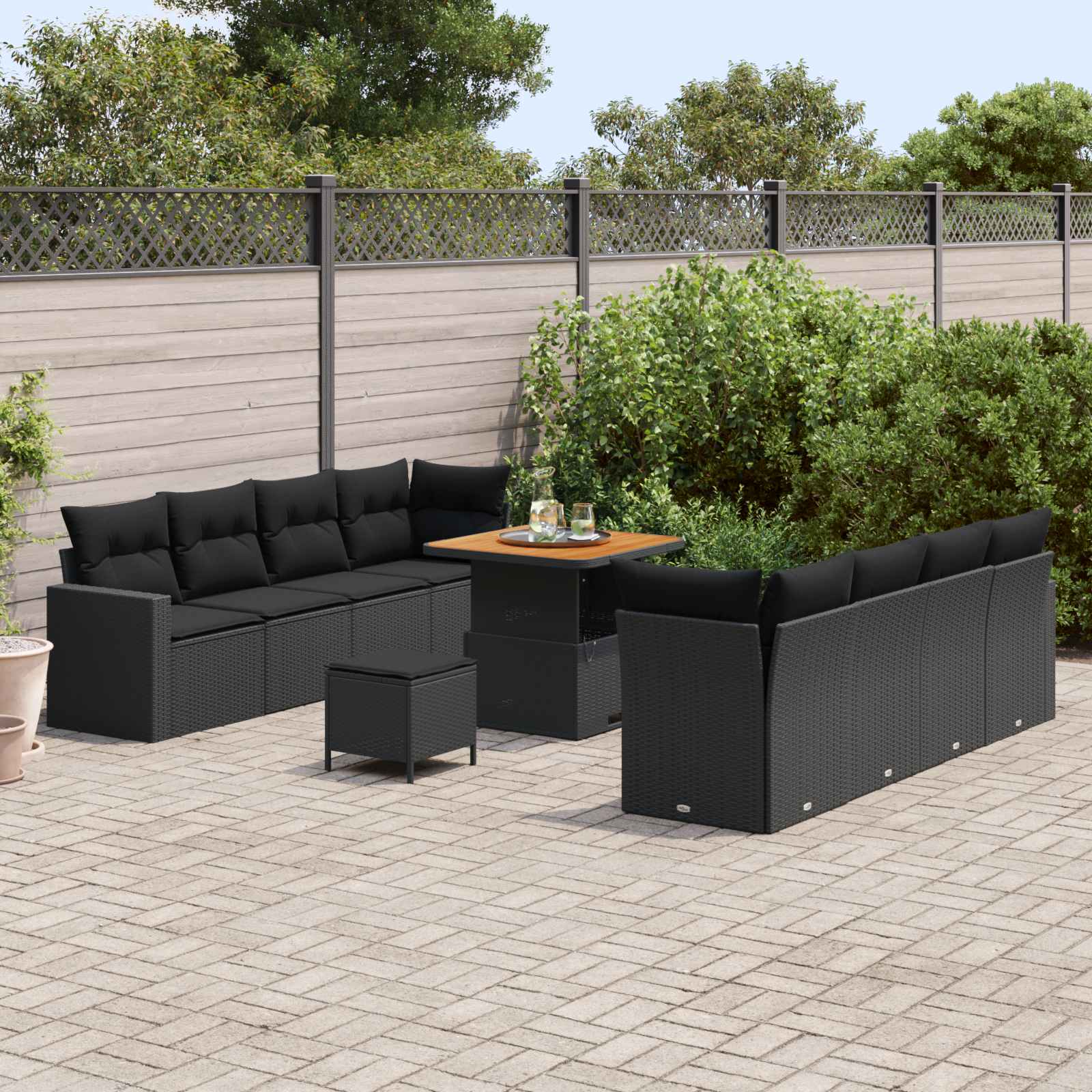 Tuinbankenset Met Kussen 12 Pcs Poly Rattan