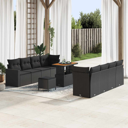 Tuinbankenset Met Kussen 12 Pcs En Crème Poly Rattan