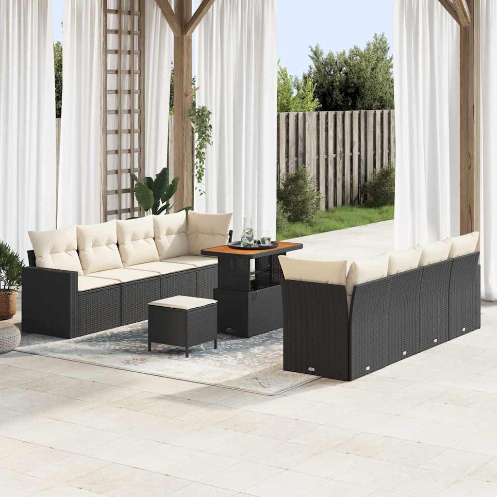 Tuinbankenset Met Kussen 12 Pcs Poly Rattan