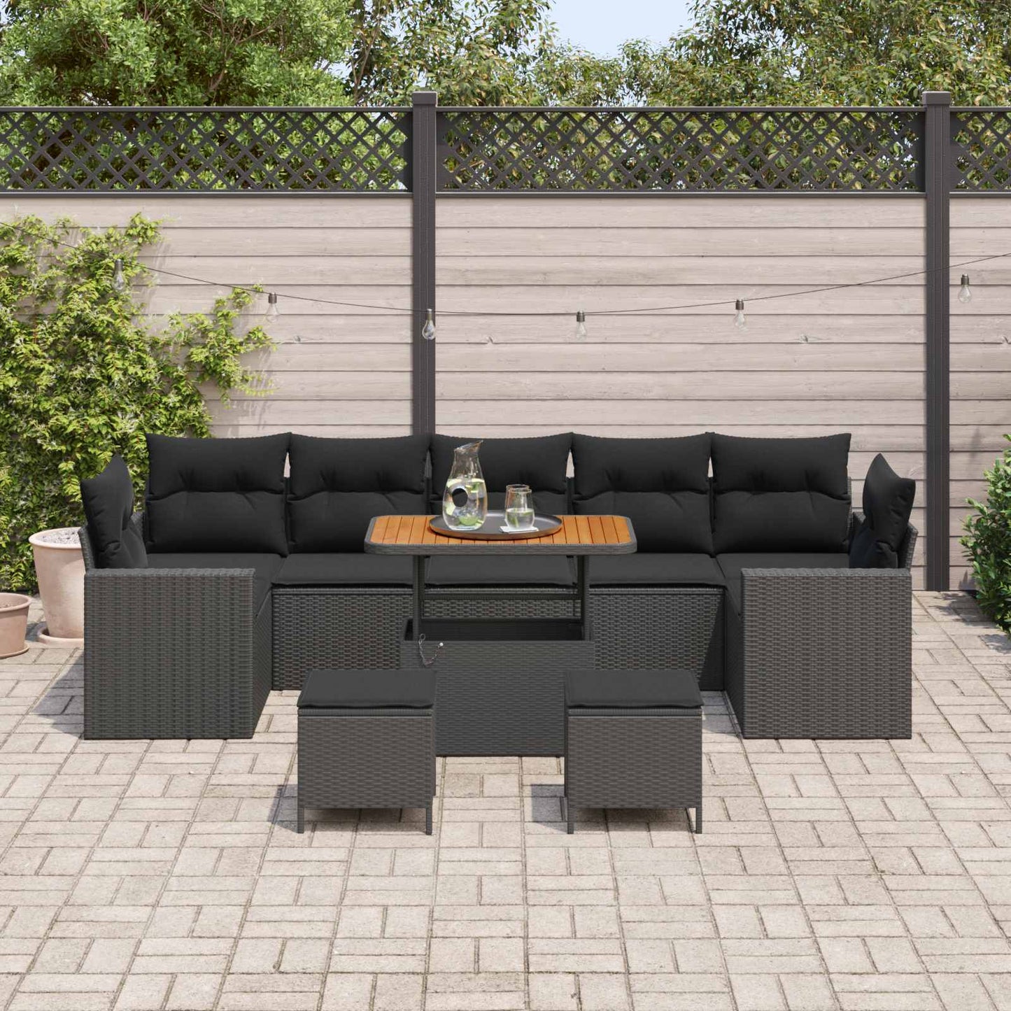 Tuinbankenset Met Kussen 13 Pcs Poly Rattan