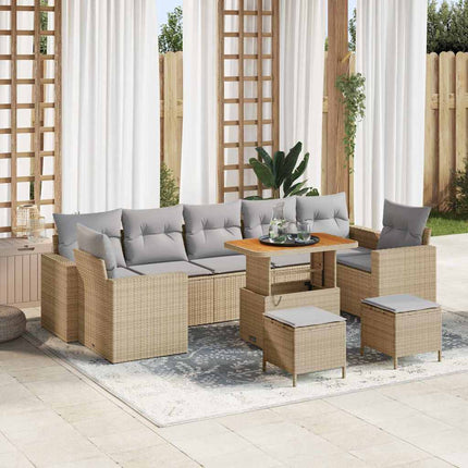 Tuinbankenset Met Kussen 13 Pcs Zwart En Crème Poly Rattan