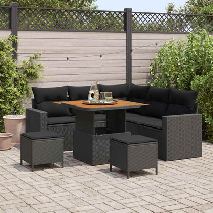 Tuinbankenset Met Kussen 9 Pcs Poly Rattan